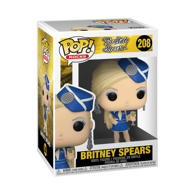 Funko Pop de Britney Spears em caixa com roupa azul e chapéu