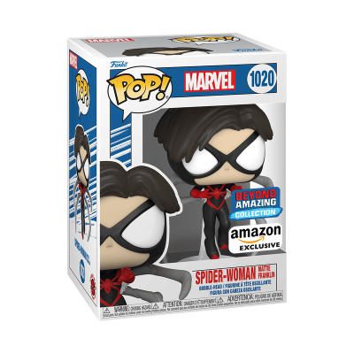 Figura Funko Pop! Spider-Woman Matie Franklin na sua caixa