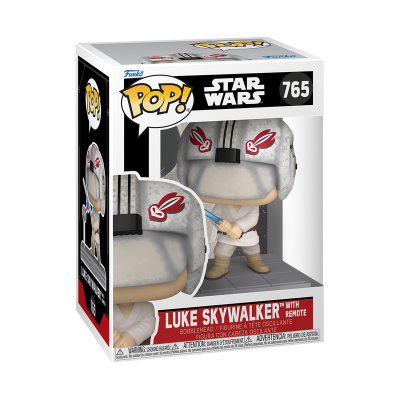 Figura Pop! de Luke Skywalker com controle remoto na caixa