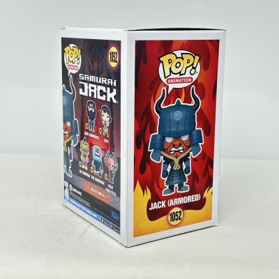 Caixa branca de figura colecionável Pop! Animation Samurai Jack Jack Armored 1052