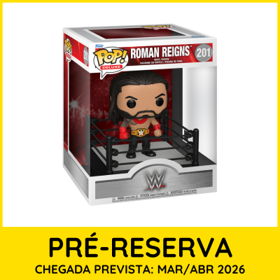 Boneco Funko Pop Deluxe Roman Reigns número 201 na caixa