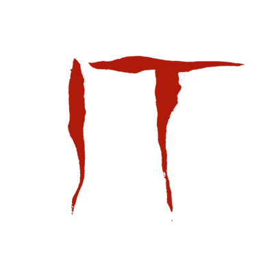 Logotipo vermelho do filme IT sobre fundo branco