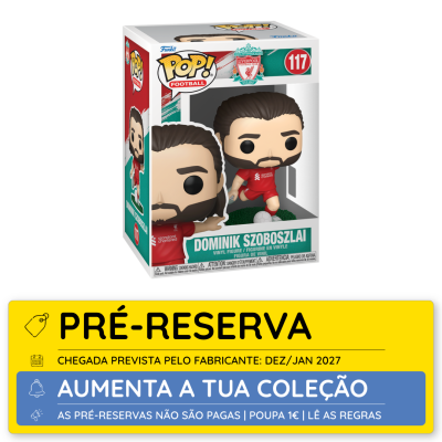 Funko Pop vinil Dominik Szoboszlai Liverpool FC na caixa