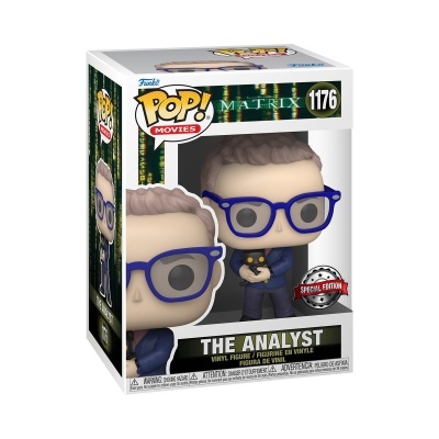 Figura em vinil The Analyst da coleção Pop! Movies da Matrix na caixa