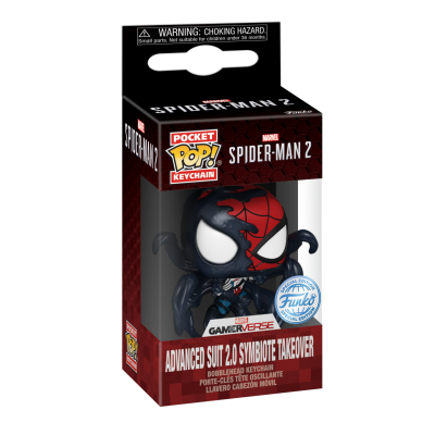 Chaveiro Homem-Aranha 2 Funko Pop! em caixa vermelha e preta