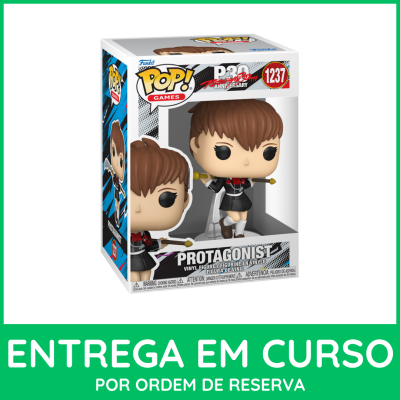 Figura Funko Pop! Games Protagonist número 1237 em caixa transparente branca e preta