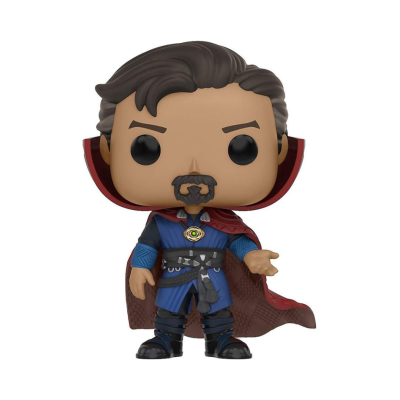 Figura Funko Pop Doctor Strange com capa vermelha e roupa azul