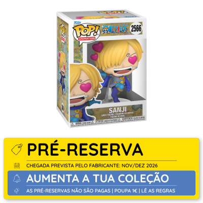 Figura de vinil Funko Pop Sanji One Piece com olhos em forma de coração