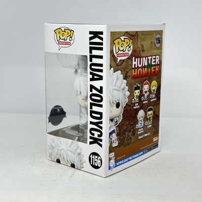 Caixa branca de figura Funko Pop do personagem Killua Zoldyck do anime Hunter x Hunter