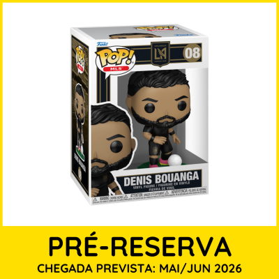 Figura Pop Funko Denis Bouanga de vinil com uniforme preto e bola