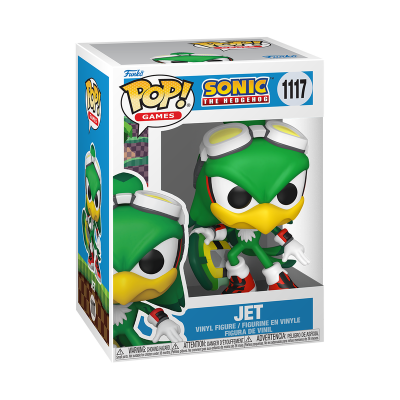 Figura de vinil Jet de Sonic The Hedgehog na embalagem