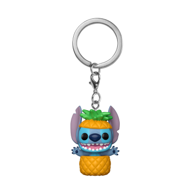 Porta-chaves com personagem azul em fantasia de ananás