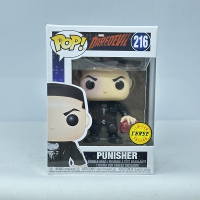 Funko Pop Punisher Daredevil na caixa com selo LIMITED CHASE EDITION