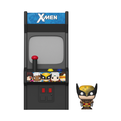 Mini máquina arcade X-Men com figura Funko Pop do Wolverine