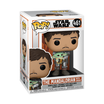 Figura Funko Pop! Star Wars 461 The Mandalorian com Grogu em embalagem
