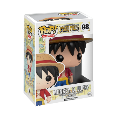 Boneco Funko Pop! Monkey D. Luffy de One Piece em caixa