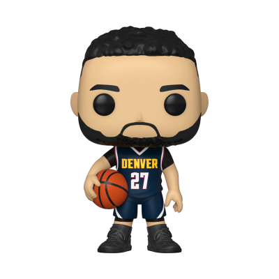 Figura colecionável de jogador de basquetebol com uniforme Denver n27 e bola