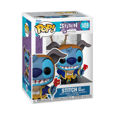 Figura Funko Pop de vinil Stitch vestido como Bestia na caixa