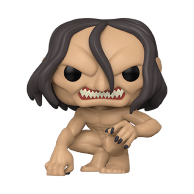 Figura colecionável Funko Pop de personagem humanoide com cabelo castanho e dentes pontiagudos.