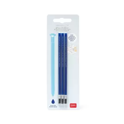 Pack de recargas de tinta azul para canetas Legami apagáveis
