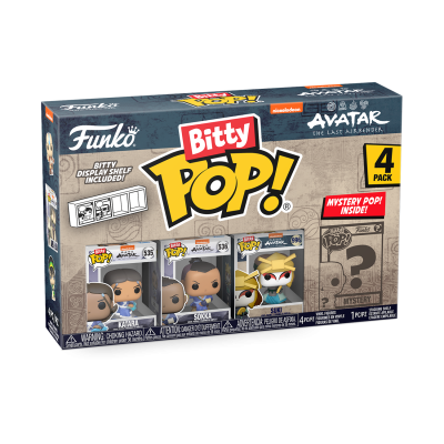 Caixa de conjunto Funko Bitty Pop! Avatar: The Last Airbender com quatro figuras e exibição de prateleira