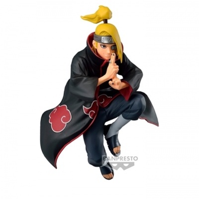 Figura de ação de Deidara da série Naruto com roupa preta e detalhes vermelhos