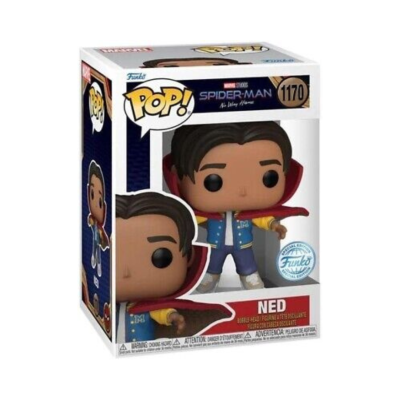 Funko Pop! de Ned do Spider-Man: No Way Home na caixa