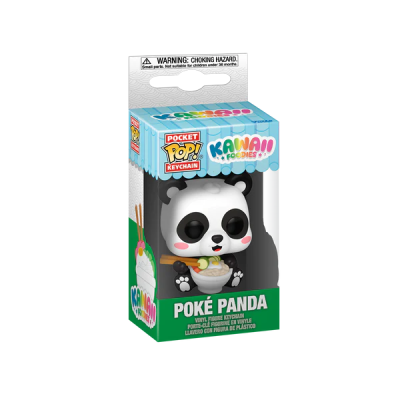 Chaveiro Pocket Pop! Kawaii Foodies POKÉ PANDA em embalagem colorida com panda e aviso de perigo