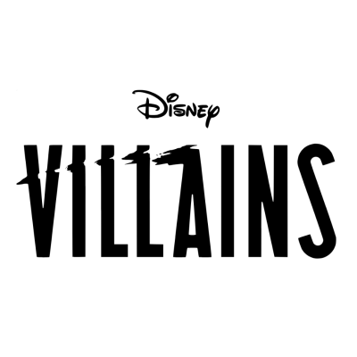 Logotipo do texto Disney VILLAINS em fundo branco