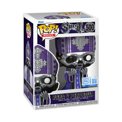 Figura Funko Pop! Rocks Papa V Perpetua da banda Ghost em caixa