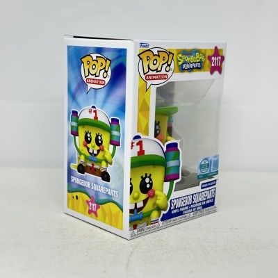 Caixa Funko Pop! Animation SpongeBob SquarePants nº 2117 em vinil exibida em fundo branco