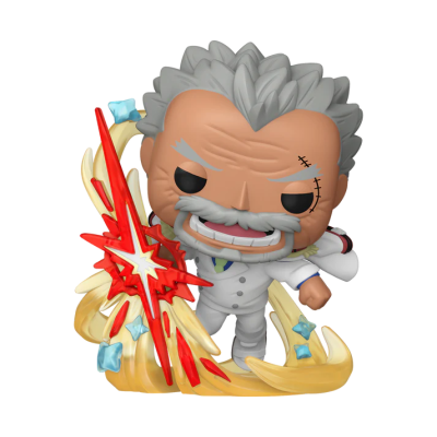 Figura de vinil Funko Pop de personagem masculino com fato branco e acessório vermelho