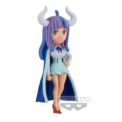 Figura colecionável Banpresto de personagem feminina colorida com chifres
