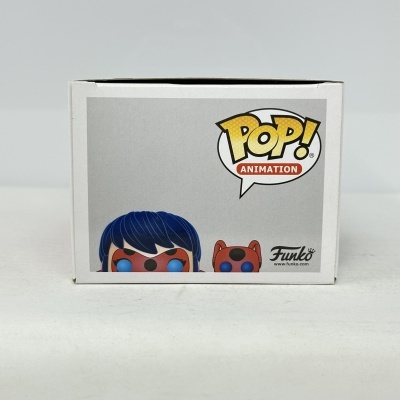Caixa branca Funko Pop! Animation com personagens ilustrados e texto visível.