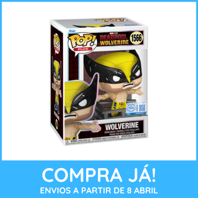 Figura Funko Pop Plus Wolverine em caixa transparente.