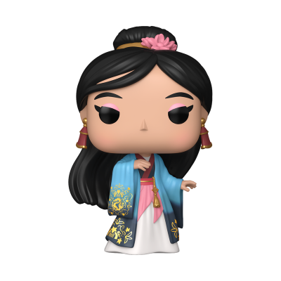 Figura colecionável Funko Pop de personagem feminina com vestido tradicional e cabelo preto