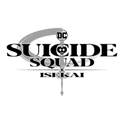 Logótipo SUICIDE SQUAD ISEKAI em preto e cinzento