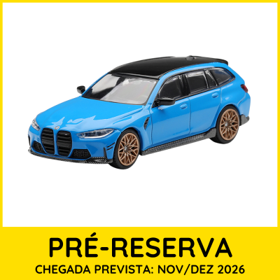 Miniatura carro BMW azul com teto preto e jantes douradas