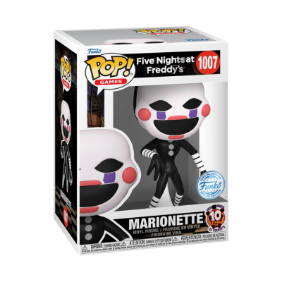 Funko Pop! Marionette Five Nights at Freddy's personagem numa caixa com janela