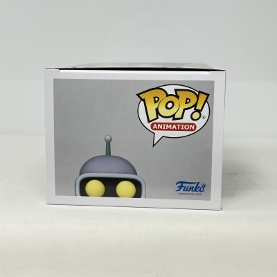 Embalagem de Funko Pop de plástico de figura de ação com cabeça cinzenta e olhos amarelos