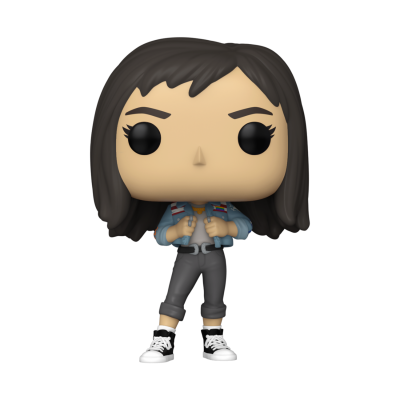 Boneco Funko Pop com cabelo castanho e roupa casual