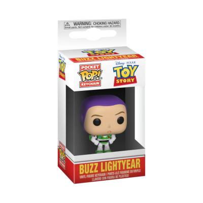 Figura em vinil Buzz Lightyear da Toy Story numa caixa de coleção Pocket Pop! Keychain