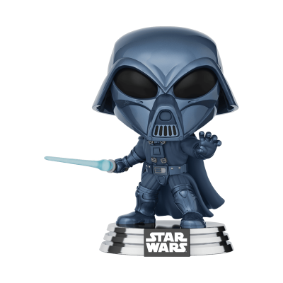 Figura colecionável Funko Pop Darth Vader Star Wars azul escuro com sabre de luz azul