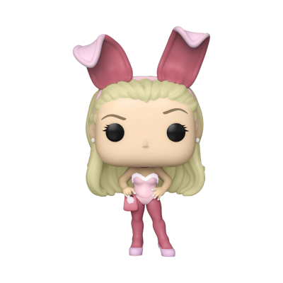 Figura Funko Pop de mulher com orelhas de coelho e fato cor-de-rosa