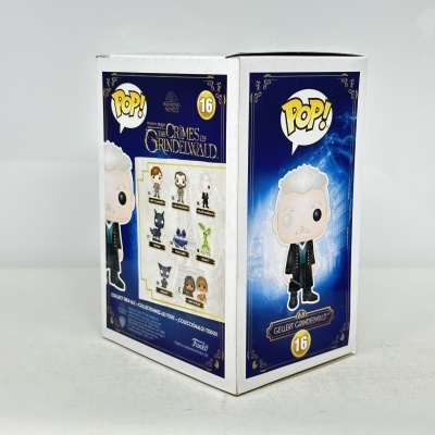Caixa Funko Pop! Gellert Grindelwald azul e dourado