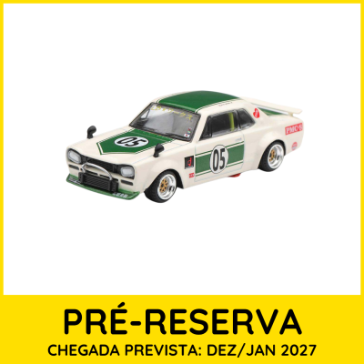 Modelo de carro de corrida branco e verde com número 05 e autocolantes