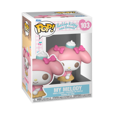 Figura Funko Pop! MY MELODY rosa com creme e laços, na embalagem original