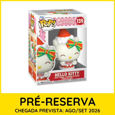 Figura Funko Pop! Hello Kitty de Natal na embalagem.