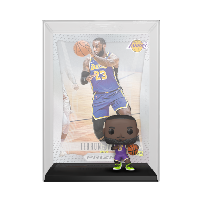 Figura Funko Pop de LeBron James com cartão de jogador dos Lakers