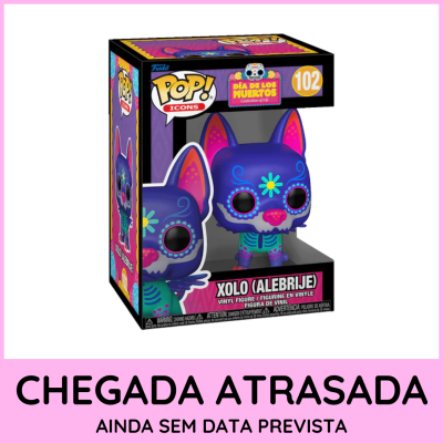 Figura Funko Pop! Xolo Alebrije em embalagem com design colorido e texto